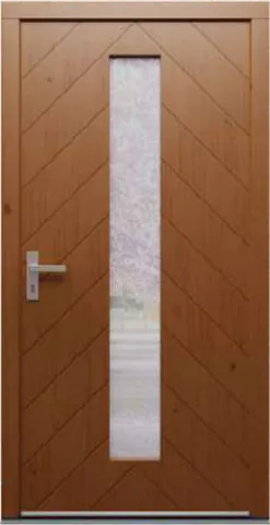 Porte d’entrée PN8, série Modern, pin, lasure frêne
