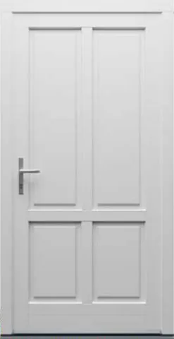Porte d’entrée RK6, série Classique, pin, peinture blanche