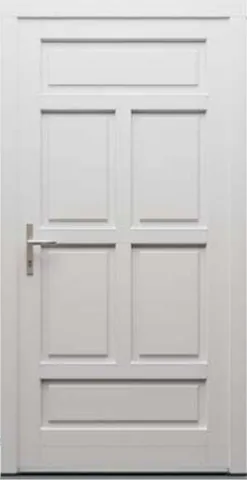 Porte d’entrée RV8, série Vintage, pin, peinture blanche