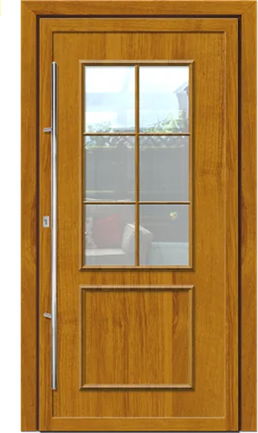 Porte d’entrée SK-6, série Classique, chêne doré
