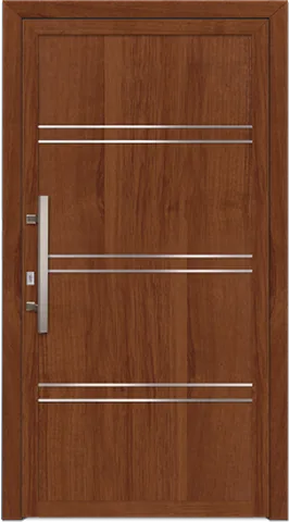 Porte d’entrée SN-360, série Moderne, noyer