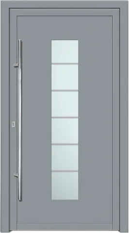 Porte d’entrée SN-410, série Moderne, gris argent