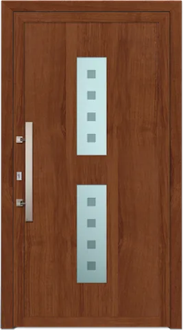 Porte d’entrée SN-420, série Moderne, noyer