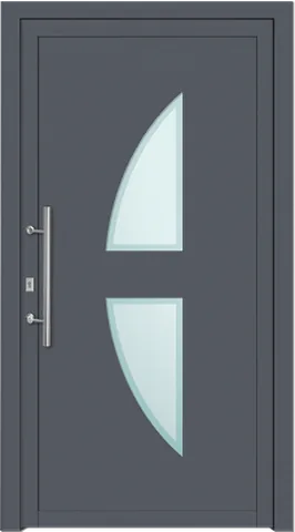 Porte d’entrée SN-424, série Moderne, gris argent