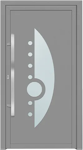Porte d’entrée SN-484, série Moderne, gris argent