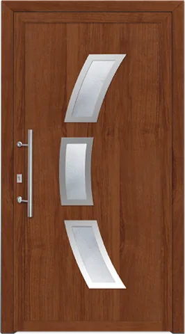 Porte d’entrée SN-536, série Moderne, noyer