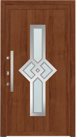Porte d’entrée SN-598, série Moderne, noyer