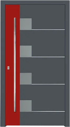Porte d’entrée SP-441F, série Prestige, anthracite et rouge brun (ral 7016 + 3011)