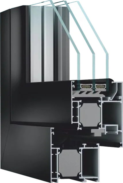 Coupe du profilé aluminium PE 68 (Procural)