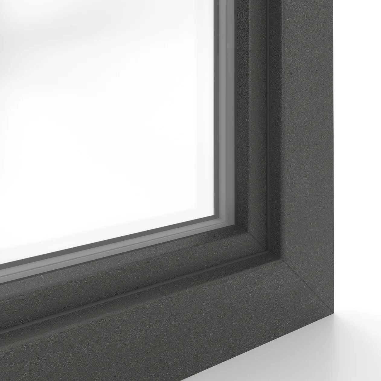 Angle d’un ouvrant PVC en film Alux DB 703