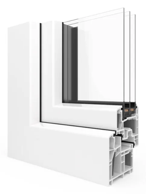 Coupe d’angle du profilé aluplast Energeto 8000