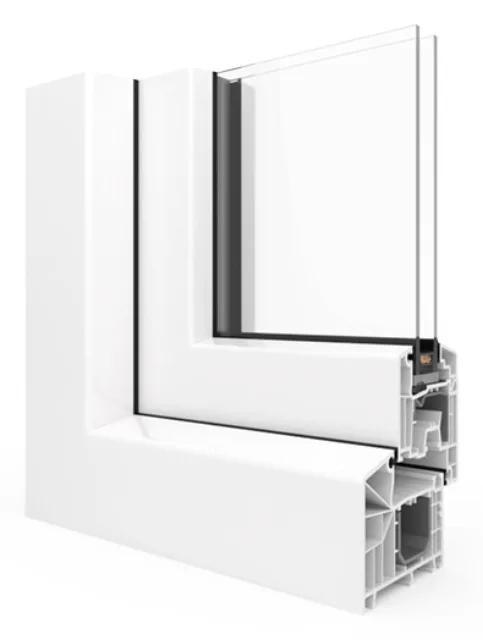 Coupe d’angle du profilé aluplast Ideal 4000 NEW