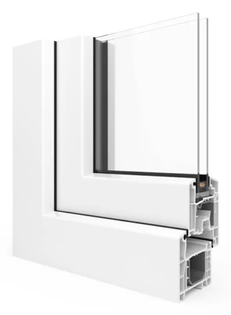 Coupe d’angle du profilé aluplast Ideal 4000
