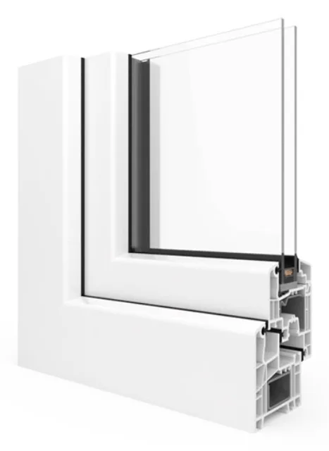 Coupe d’angle du profilé aluplast Ideal 5000