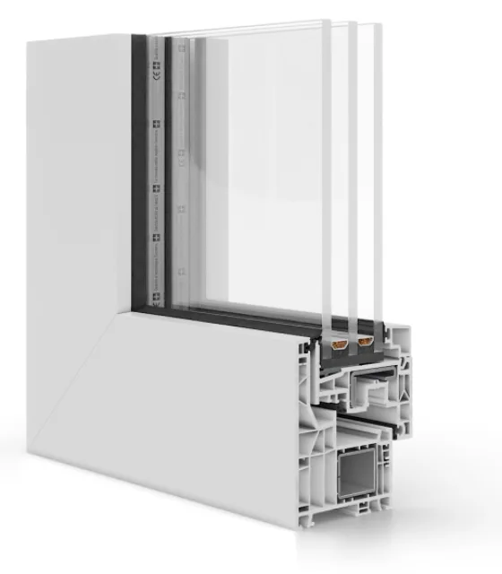 Coupe d’angle du profilé aluplast NEO View