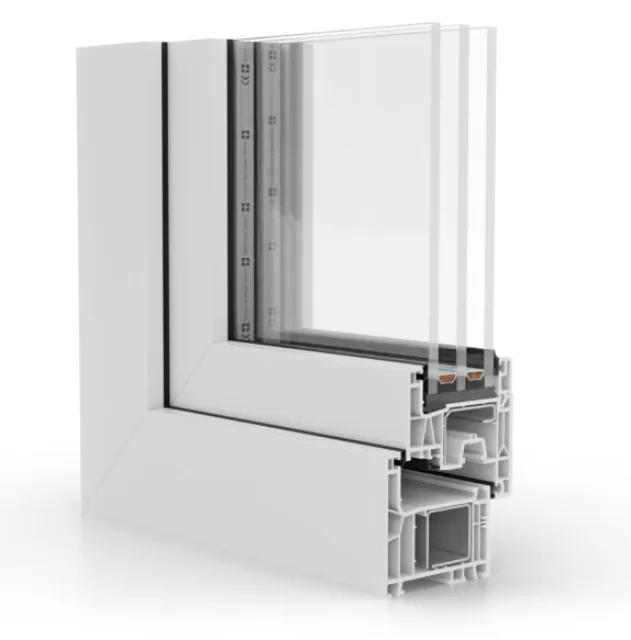 Coupe d’angle du profilé aluplast Ideal NEO